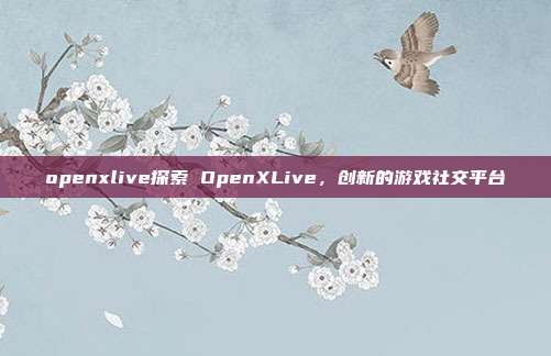 openxlive探索 OpenXLive，创新的游戏社交平台